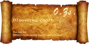 Olsovszky Zsolt névjegykártya